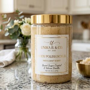 Unika B. & Co. Cream Body Polish Scrub — Burnt Sugar & Warm Vanilla
